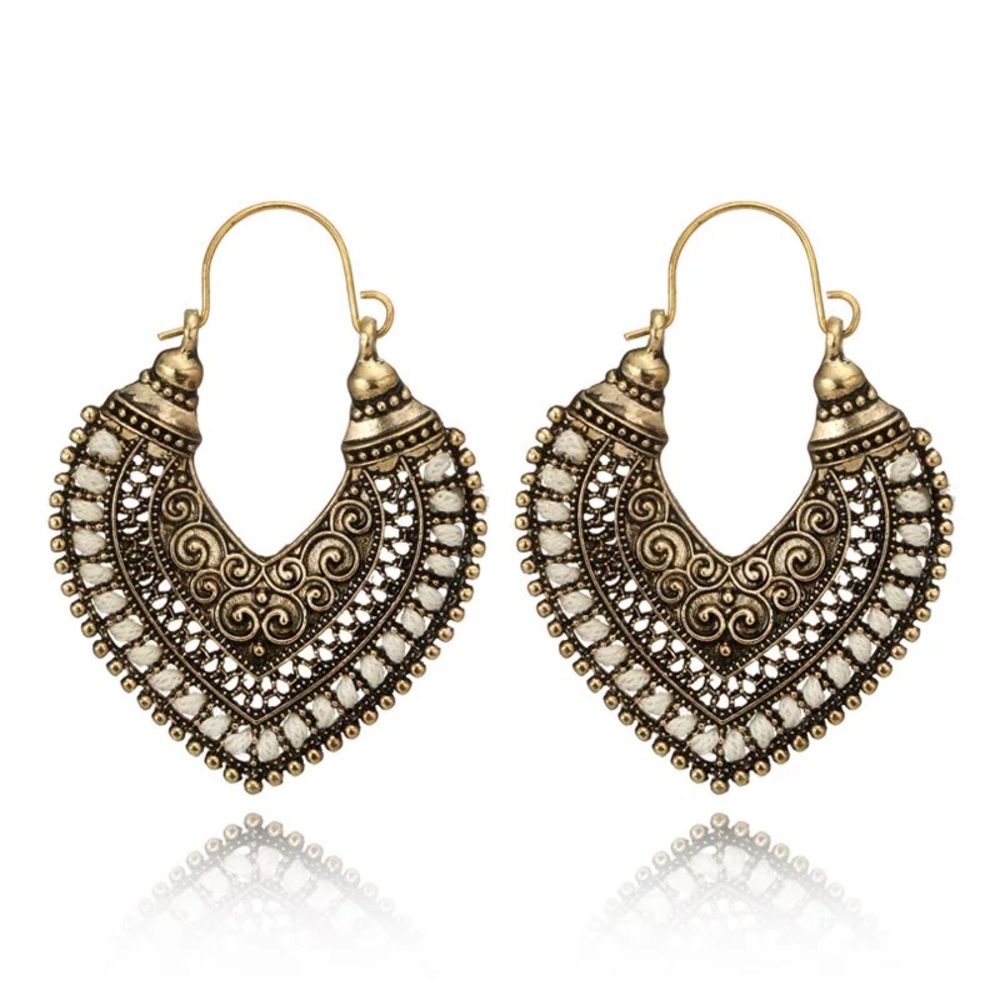 Boho bohemian earrings Tibetan gypsy - Picture 3 of 6
